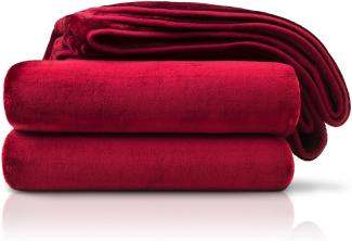 Amago - Kuscheldecke, Cashmere-Feeling, 180x220 cm - Bordeaux