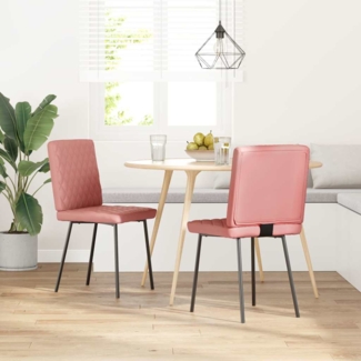 vidaXL Esszimmerstühle 2 Stk. Rosa Kunstleder 4101120
