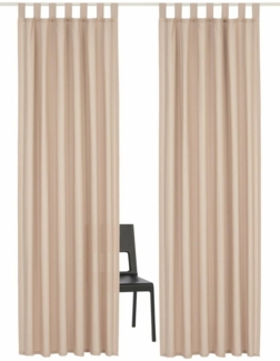 Home affaire Vorhang Parry, Schlaufen (2 St), blickdicht, Polyester, 2-er Set, blickdicht, monochrom, basic