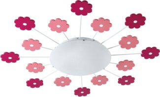Kinder Wand- und Deckenleuchte mit pinken Blumen VIKI