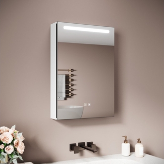 SONNI Spiegelschrank Badezimmerspiegelschrank, Spiegelschrank Badezimmer mit LED-Spiegel mit Beleuchtung, Anti-Beschlag & Steckdose, Licht in 3 Farbtemperaturen