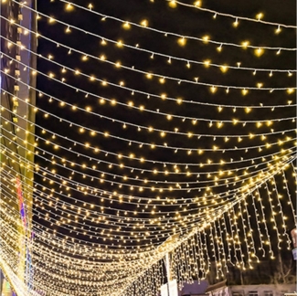 Clanmacy LED-Lichterkette Eisregen Außen Innen Weihnachtsdeko Lichtervorhang 100-1000LED, Wasserdicht