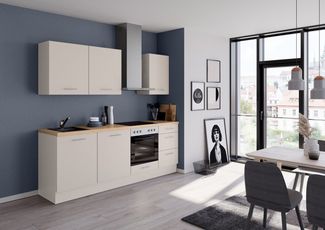 IMPULS KÜCHEN Küchenzeile "Kopenhagen", Ausrichtung wählbar, Schubkästen mit Soft-Close, vormontiert, wahlweise mit E-Geräten, Breite 220 cm