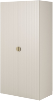 Selsey 'Moonir' Kleiderschrank 2-türig mit Kleiderstange und Regalen, greige 200 x 100 x 57 cm