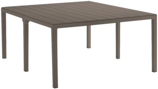 Dmora Gartentisch Campana, Picknickbasis, Mehrfachposition Garten-Esstisch, Mehrzweck-Außenbank, Made in Italy, 292x86 h74 cm, Taube