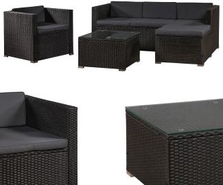 Juskys 'Punta Cana' Lounge, Polyrattan , Schwarz | Dunkelgrau, L