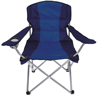 Comfort Anglersessel Campingstuhl mit Getränkehalter und Tasche Blau