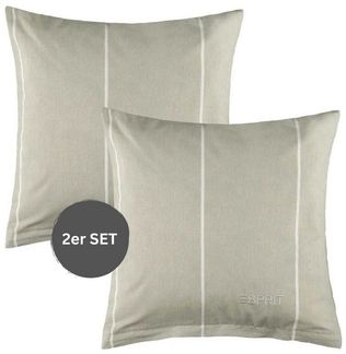 Esprit Bettwäsche HARPLINES Renforcé Kissenbezüge und Bettwäsche, Baumwolle, 2 teilig, 40 x 40 cm 2er Pack in Grau