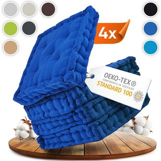Gräfenstayn Sitzkissen 4er Set 40x40 cm mit 8 cm Polsterung aus 100 % Baumwolle -, robustes Sitzkissen für Indoor & Outdoor, bequemes Bodenkissen