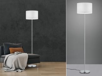 Trio Leuchten 'Hotel' LED-Stehleuchte, Metall nickel matt / Stoffschirm weiß, exkl. 1x E27