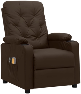 vidaXL Massagesessel Elektrisch Braun Kunstleder 3098871