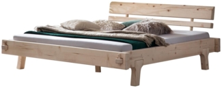 Balkenbett 200x200 cm Fichte Natur