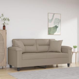 vidaXL 2-Sitzer-Sofa mit Kissen Taupe 140 cm Mikrofasergewebe 3200971