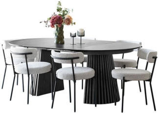 ebuy24 Essgruppe Tokyo Essgruppe Esstisch inkl. 2 Einlegeplatten Ø1, (7-tlg)