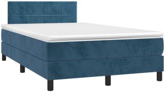 vidaXL Boxspringbett mit Matratze & LED Dunkelblau 120x190 cm Samt 3270157