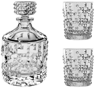 Nachtmann Punk Whiskyset 3tlg, Karaffe + Whiskyglas, Whiskybecher, Whiskeyglas, Kristallglas, 750 ml, 0099501-0