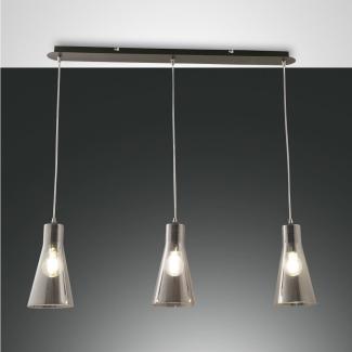 FABAS LUCE No. 3596-47-126 Pendelleuchte Dafne 3-flammig Grau transparent E27