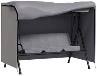 MC Star Gartenmöbel-Schutzhülle Abdeckung für Gartenschaukel, Schutzhülle für Hollywoodschaukel (Abdeckhaube, Wasserfest, Sonnenschutz, Oxford, Grau 205 x 124 x 164 cm)