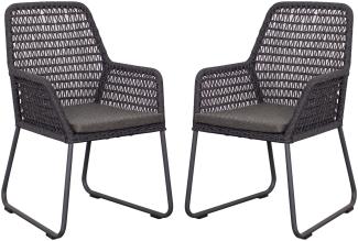 deVries 2er Set Diningsessel Adora Rope - black dark grey