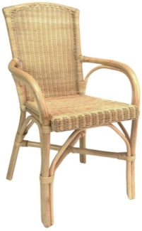 Dekoleidenschaft Rattanstuhl Rattansessel, natur lackiert, 4 verschiedene Modelle, Korbsessel, Balkonmöbel mit Komfort Sitzhöhe, Cocktailsessel, Gartenmöbel