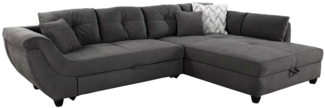 Wohnlandschaft Mareike / Marina , Stoff , Grau , 330 x 90 x 207 cm