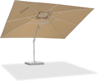 Ampelschirm Rechteckig 300x400 cm Beige Kurbel UV-beständig für Garten