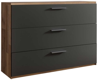 Kommode LIV'IN Rivoli , Holzwerkstoff , Grau, Schwarz, Holzfarben , 120 x 87 x 38 cm