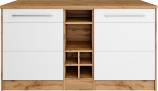 KOCHSTATION Kücheninsel KS-Wien, Breite 153 cm, MDF-Fronten, Flaschenregal