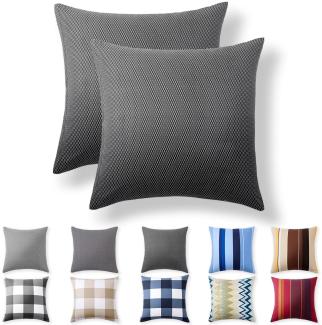 Alreya 2er-Set Renforcé Kissenbezug 60x60 cm - 100% Baumwolle mit YKK Reißverschluss, Superweicher Kopfkissenbezug 60x60, Kissenhülle, Schwarze/Graue Diamanten, nur Kissenbezug