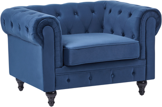 Sessel Samtstoff kobaltblau CHESTERFIELD