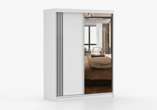 imoebel24 Schwebetürenschrank VISTA 07 150 cm - Weiss / Weiss