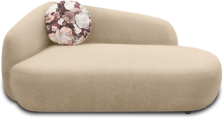DOMO. collection Recamiere 700013, Liege mit Zierkissen, oval, Füße mit Filzgleitern, Chaiselongue, Sofa, Polstergarnitur, 183 x 105 x 75 (BxTxH), beige