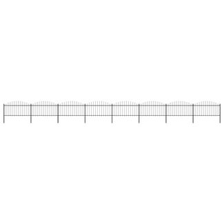 vidaXL Gartenzaun mit Speerspitze Stahl 1426 x 150 cm Schwarz 277737
