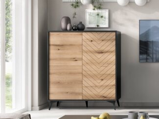 Kommode Dailan KD104 (Farbe: Schwarz / Evoke Eiche)