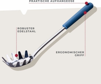 FACKELMANN Nudellöffel Spaghettilöffel, Pastaheber, Servierlöffel