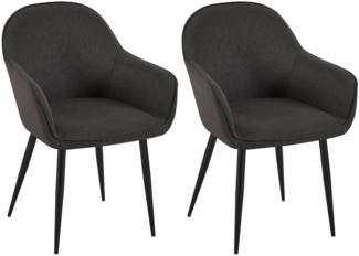 CLP 2er Set Esszimmerstühle Boise mit Robustem Metallgestell,schwarz