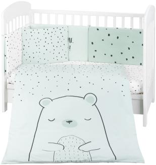 Kikkaboo Kinderbettwäsche Bär 6tlg. Decke 135 x 95 Kissen 45 x 35 Laken 140 x 70 grün