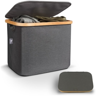 HENNEZ Wäschekorb Aufbewahrungsbox mit Deckel 40L, kompatibel mit IKEA KALLAX Regal, Aufbewahrungsboxen