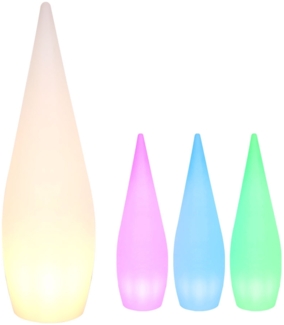 RGB LED Stehleuchte, Tropfen Design, Fernbedienung, H 120 cm