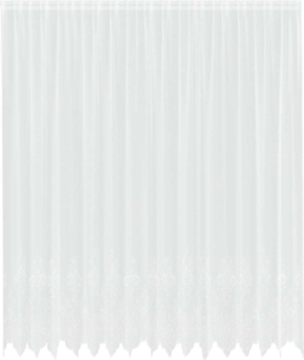 vidaXL Spitzenvorhang mit Vorhängen Floral Weiß 280 x 400 cm Polyester 4107915