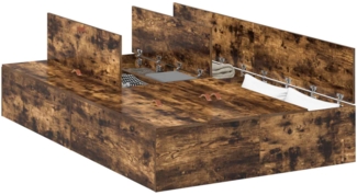 vidaXL Aufbewahrungsbettgestell Geräucherte Eiche 120 x 190 cm 3335425