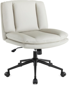 Breiter Bürostuhl ohne Armlehne Drehstuhl Rollen Technisches Stoffmaterial