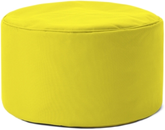 Lumaland Indoor Outdoor Sitzhocker 25x45 cm - Runder Sitzpouf, Sitzsack Bodenkissen, Sitzkissen, Bean Bag Pouf - Wasserabweisend - Pflegeleicht - ideal für Kinder und Erwachsene - Gelb