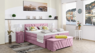 Meisterbetten Boxspringbett Terz 200x220 in DS-Viola, Matratzenbezug Nano, Komfortschaum-Topper