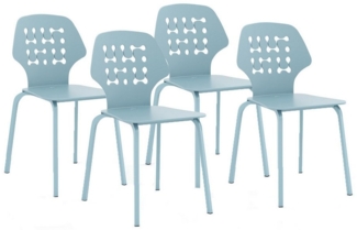 COSTWAY Esszimmerstuhl (4 St), mit durchbrochenem Rückenlehne, bis 150kg