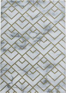 Kurzflor Teppich Nauro Läufer - 80x250 cm - Goldfarbe
