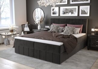 yourhouse24 Boxspringbett Bahama mit 2 Bettkästen, Doppelbett mit Bonell-Matratze + Topper