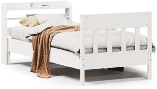 vidaXL Massivholzbett ohne Matratze Weiß 75x190 cm Kiefernholz 3307030