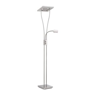 JUST LIGHT 11776-55 HELIA LED Stehleuchte eckig mit Lesearm 3000K dimmbar stahlarben