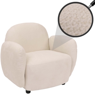 Sessel HWC-P33, Lounge-/Relax-/Cocktailsessel Polstersessel, Stoff/Textil Chenille (330 g/m²) Öko-Tex ~ creme